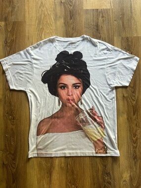 Selena Gomez Revival 2016 World Tour White T Shirt Merch Big Face All Over Print